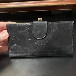 Vintage slim Black Leather Wallet